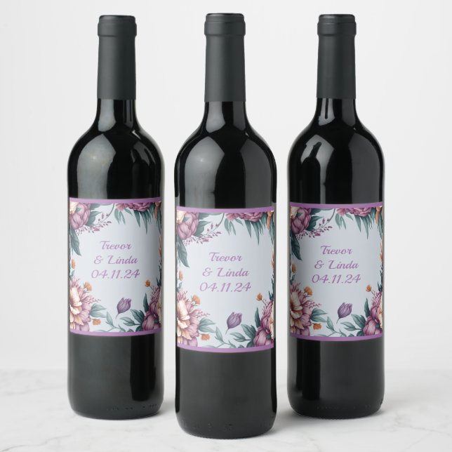 Serene Watercolor Blossom Labels (Bottles)