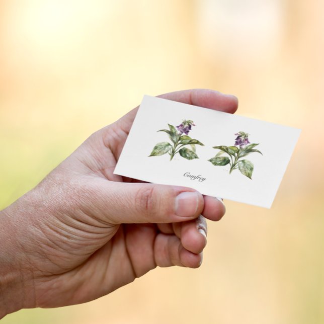 Serene Watercolor Comfrey, custom Business Card (Creator Uploaded)