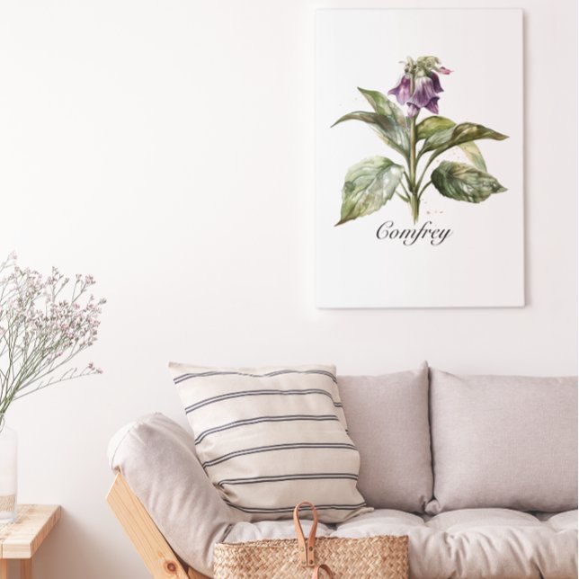 Serene Watercolor Comfrey, custom Metal Print (Creator Uploaded)
