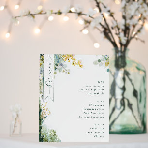 Serene Watercolor Floral Menu Foam Board