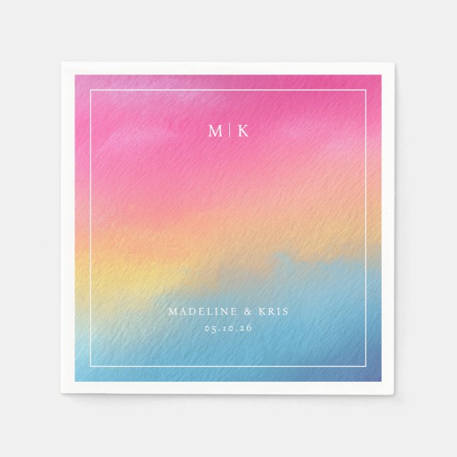 Serene Watercolor Gradient Napkins (Front)