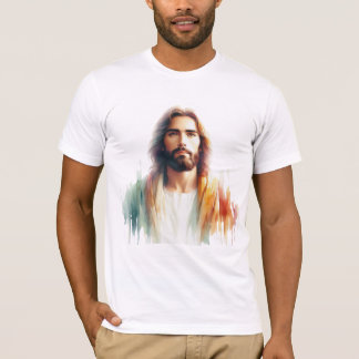 Serene Watercolor Jesus Christ Portrait – Spiritua T-Shirt