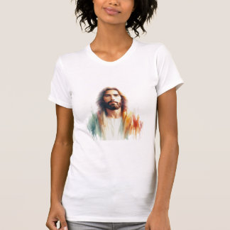 Serene Watercolor Jesus Christ Portrait – Spiritua T-Shirt