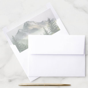 Serene Watercolor Mountain Landscape Envelope Liner