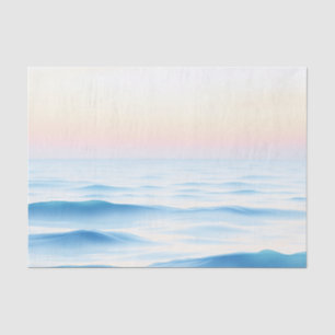 Serene Watercolor Ocean with Gentle Waves Tissue Paper