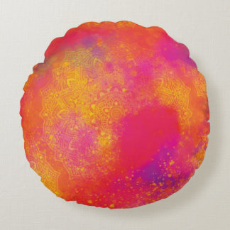 Serene Watercolor Round Pillow