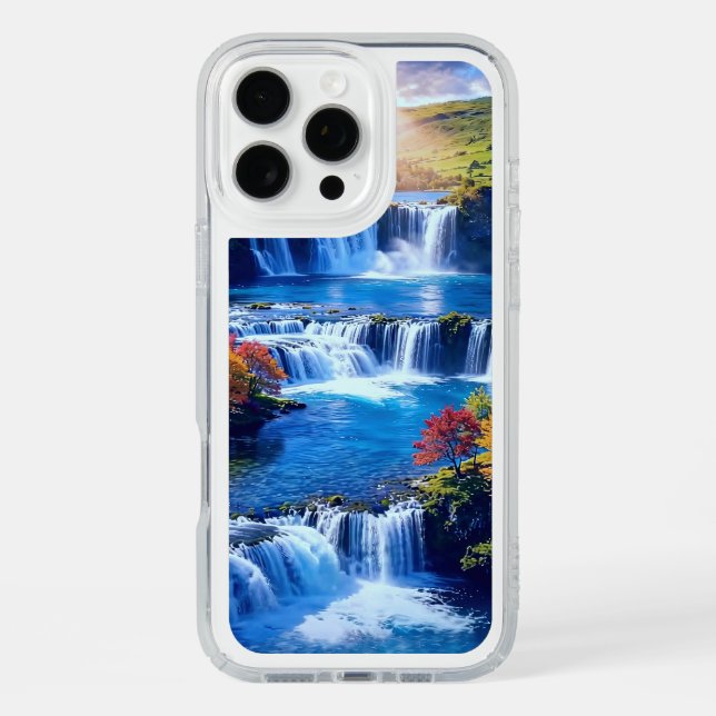 Serene Waterfall Landscape iPhone 16 Plus Case (Front)