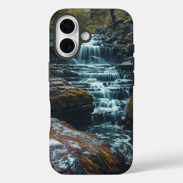 Serene Waterfall Phone Case – Nature-Inspired (Back)
