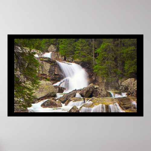 Serene Waterfall Poster _ High Tatras Slovakia