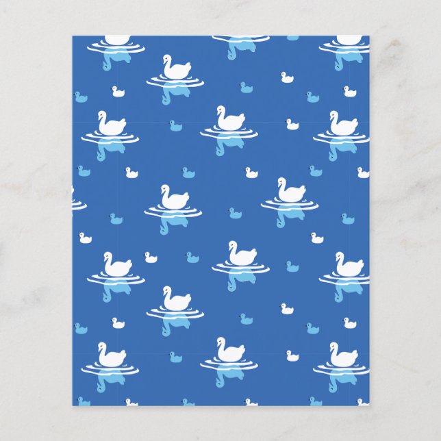 Serene Waters - Playful Swan Lake Pattern Design Flyer (Front)