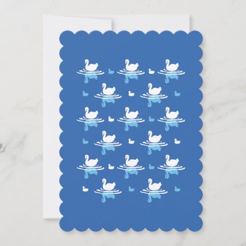 Serene Waters _ Playful Swan Lake Pattern Design H Holiday Card