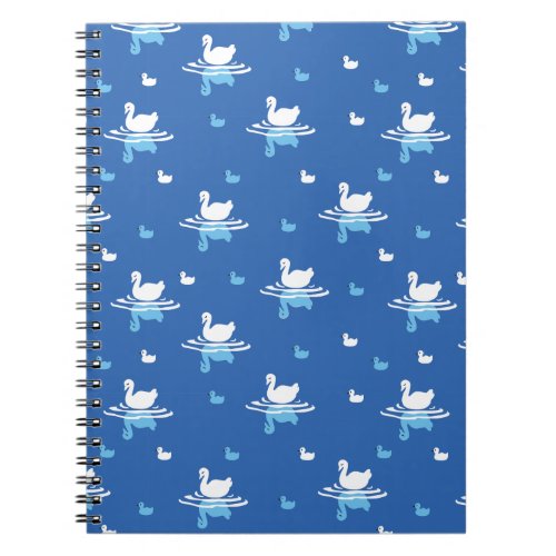 Serene Waters _ Playful Swan Lake Pattern Design Notebook