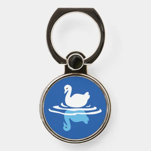 Serene Waters _ Playful Swan Lake Pattern Design Phone Ring Stand