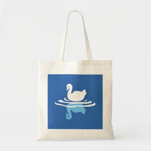 Serene Waters _ Playful Swan Lake Pattern Design Tote Bag