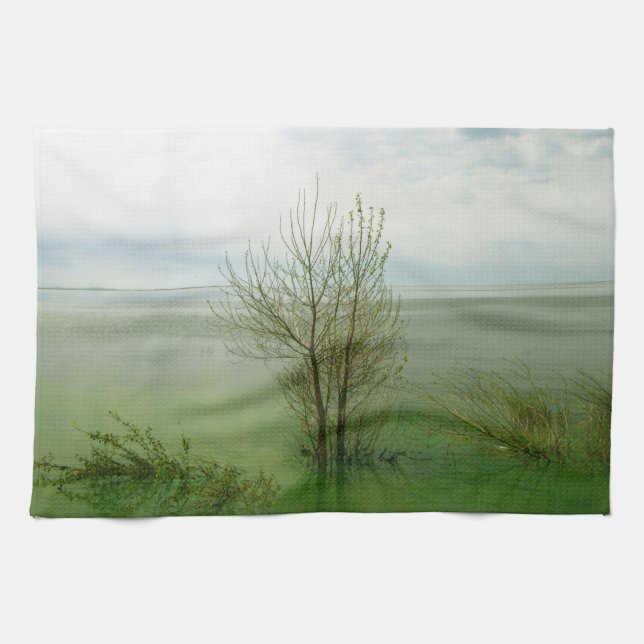 Serene Waterscape Landscape Towel (Horizontal)