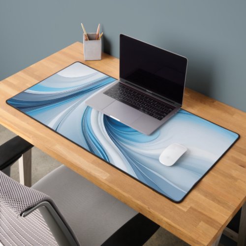 Serene Waves BlueGrey  Desk Mat