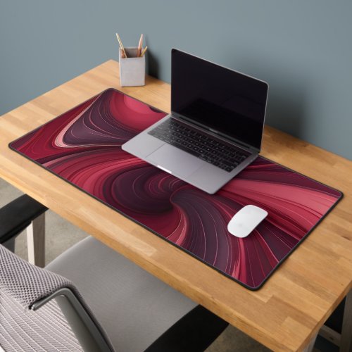 Serene Waves BurgundyRed Desk Mat