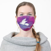 Serene White Dove Adult Cloth Face Mask (Worn)