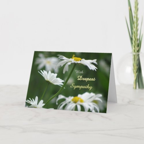 Serene White Flowers Sympathy Greeting Card