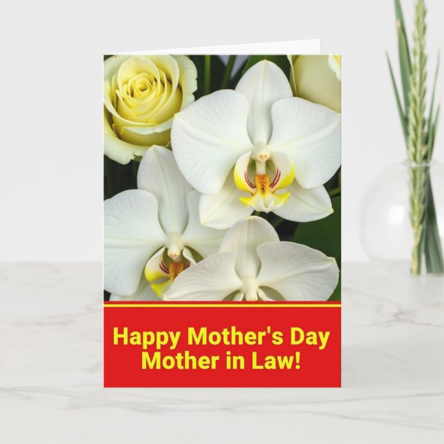 Serene White Mothers Day Card (Front)