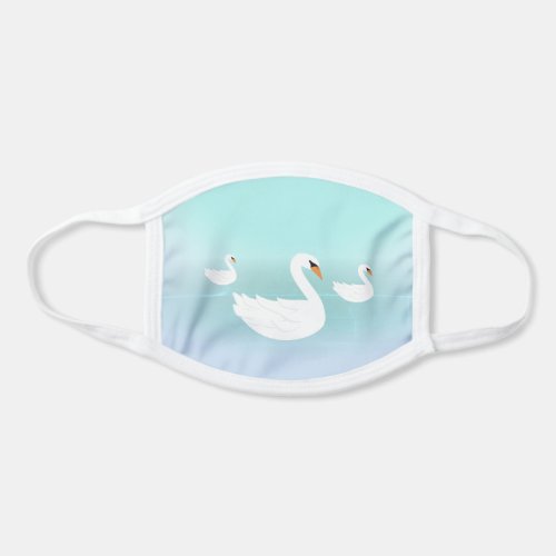 Serene White Swans Water Illustration Face Mask