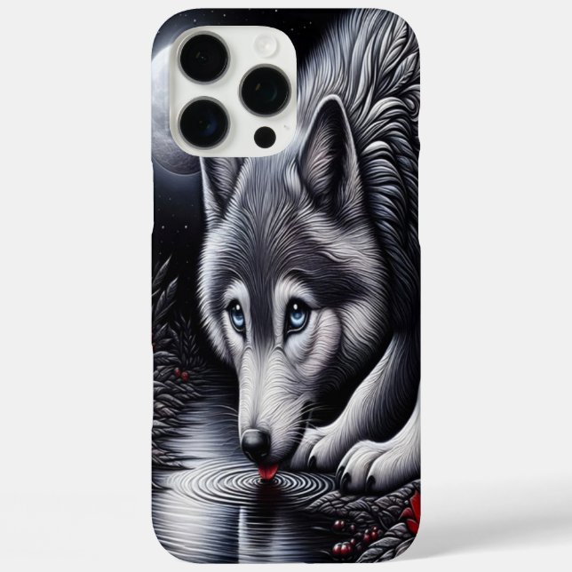 Serene White Wolf Scene Case-Mate iPhone Case (Back)