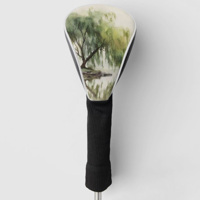 Serene Willow Tree Reflection Nature Art (12) Golf Head Cover (Front)