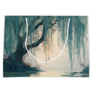Serene Willow Tree Reflection Nature Art (3) Large Gift Bag