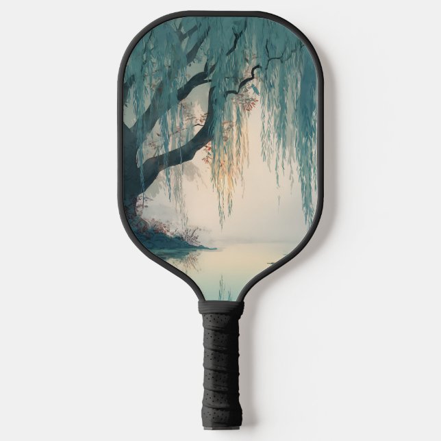 Serene Willow Tree Reflection Nature Art (3) Pickleball Paddle (Front)