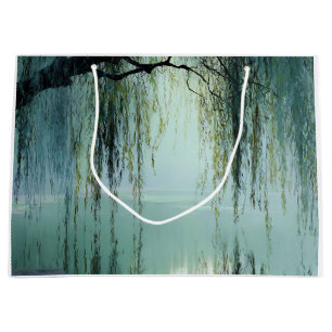 Serene Willow Tree Reflection Nature Art (4) Large Gift Bag