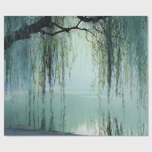 Serene Willow Tree Reflection Nature Art (4) Wrapping Paper