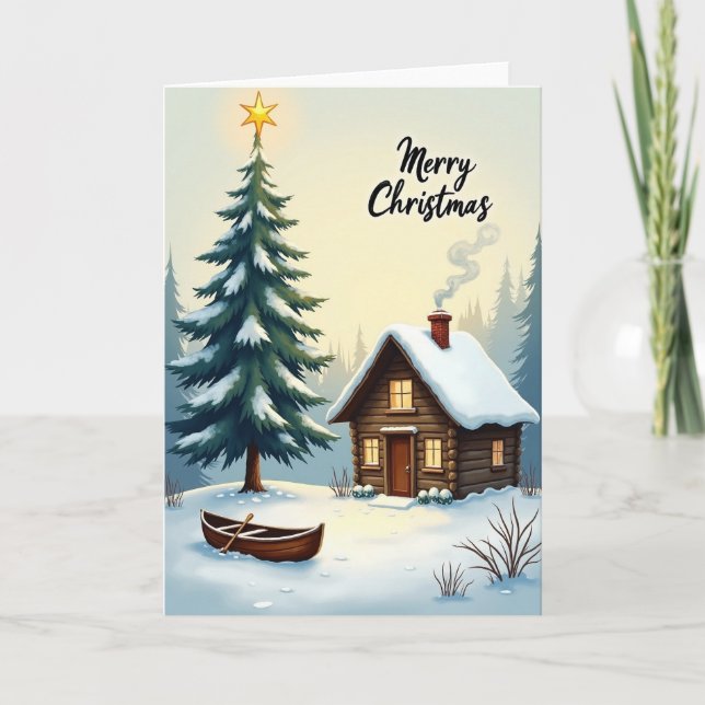 Serene Winter Cabin Card (Front)