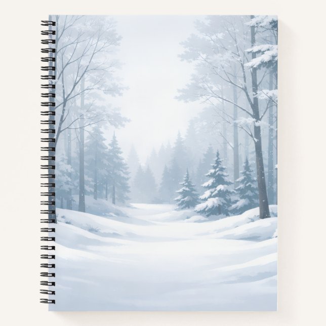 Serene Winter Forest Spiral Notebook (Front)