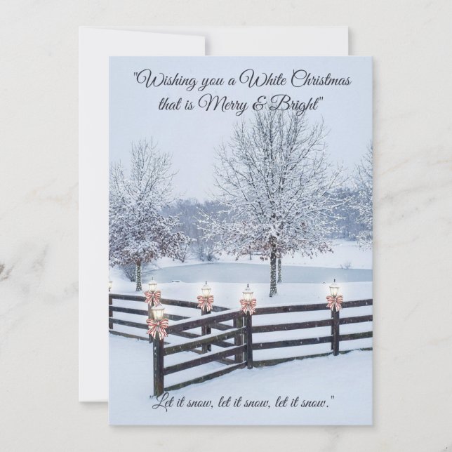 Serene Winter Landscape Snow-draped Trees Holiday Card (Front)