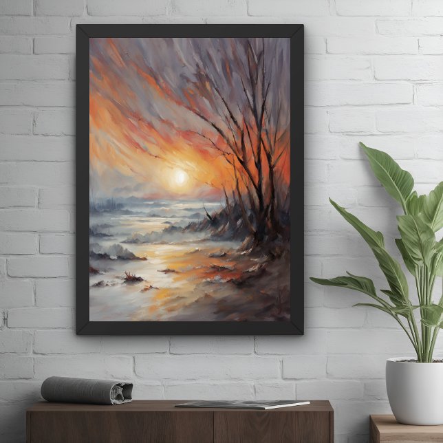 Serene Winter Sunset - Nature Landscape Art Poster (Creator Uploaded)