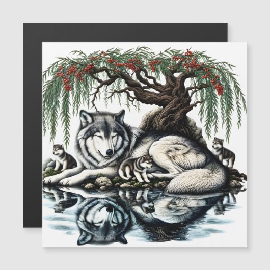 Serene Wolf Family Oasis in Idyllic Nature (Front/Back)