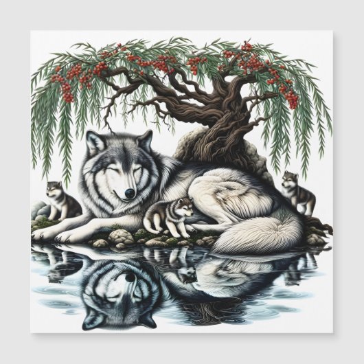 Serene Wolf Family Oasis in Idyllic Nature (Front)