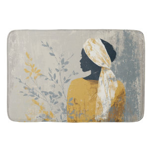 Serene Woman and All the Gilded Foliage Bath Mat