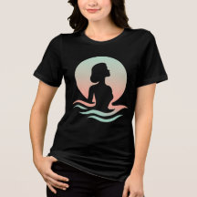 Serene Woman Silhouette in Pastel Waves