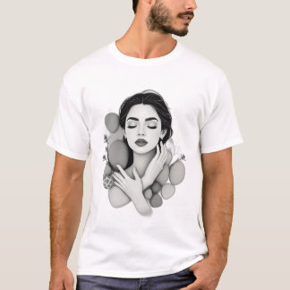 Serene Woman with Stones and Plants T-Shirt
