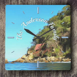 Serene Yelapa Family 0758 Square Wall Clock