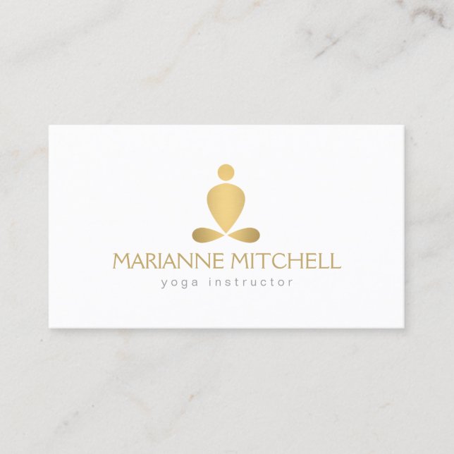 Serene Yoga, Meditation, Zen White Business Card (Front)