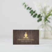 Serene Yoga, Meditation, Zen Wood Look Business Card (Standing Front)