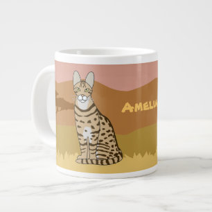 Serengeti Cat Breed African Savannah Personalized Large Coffee Mug