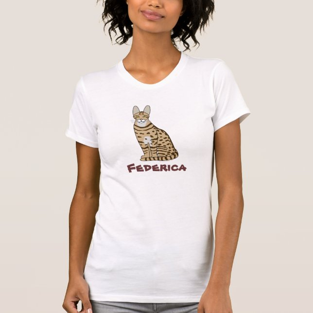 Serengeti Cat Breed Customizable T-Shirt (Front)