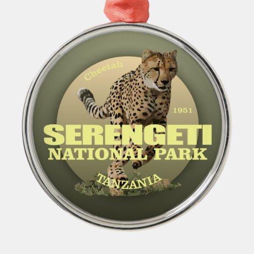 Serengeti National Park Cheetah WT Metal Ornament