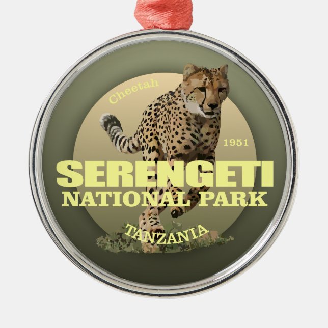 Serengeti National Park (Cheetah) WT Metal Ornament (Front)