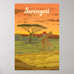 Serengeti National Park Tanzania Travel Poster
