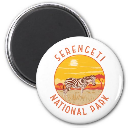 Serengeti National Park Zebra Travel Art Vintage Magnet
