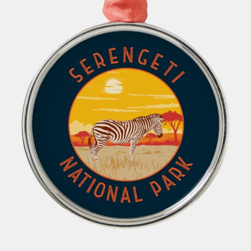 Serengeti National Park Zebra Travel Art Vintage Metal Ornament